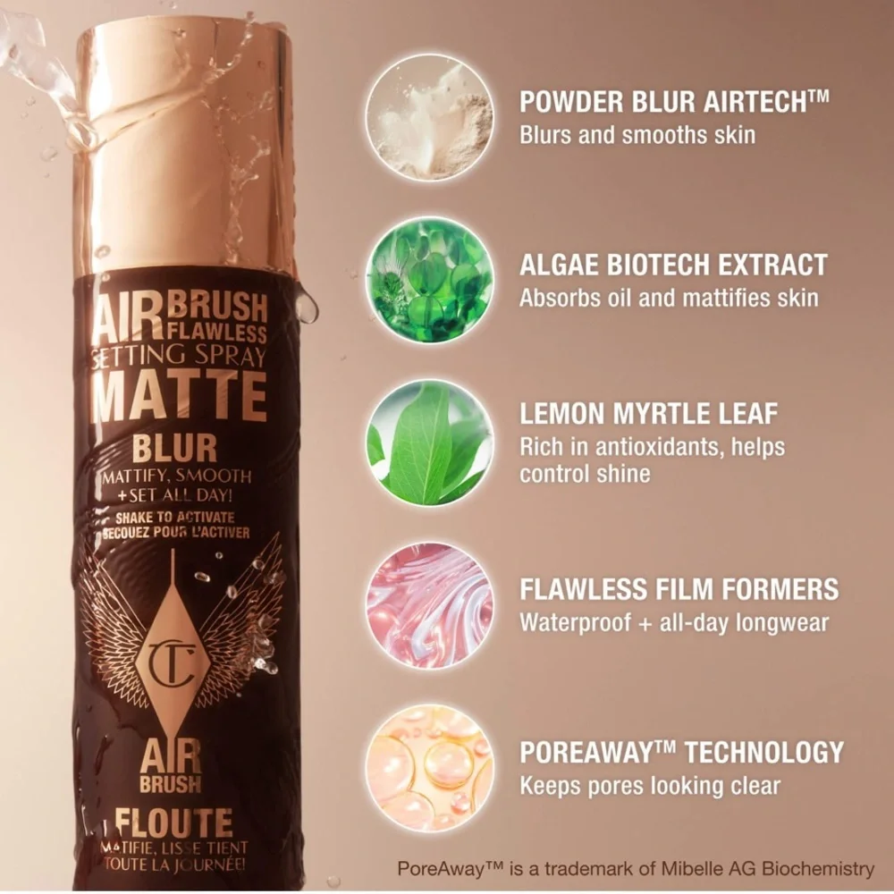 🌸 CHARLOTTE TILBURY Mini Airbrush Flawless Matte Blur Setting Spray